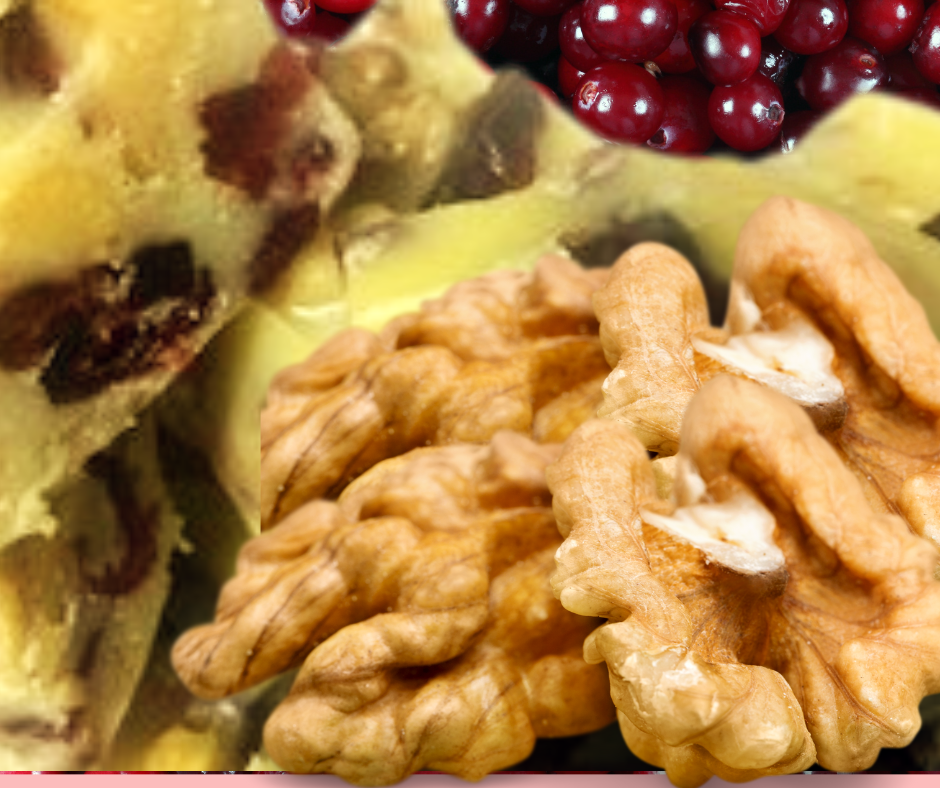 White Chocolate Cranberry Walnut Fudge
