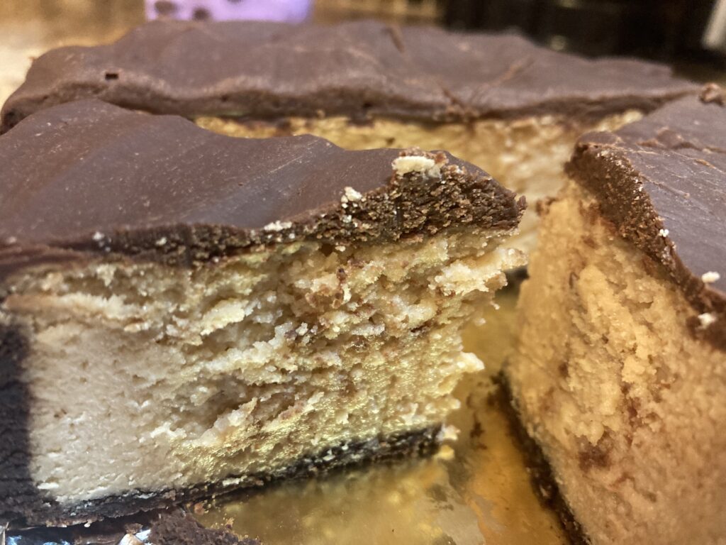 Peanut Butter Ganache Topped Cheesecake