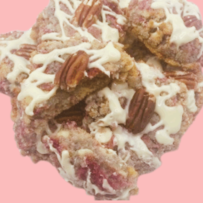 White Chocolate Raspberry Pecan Cookies